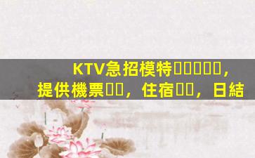 KTV急招模特，提供機票，住宿，日結